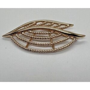 Vintage‎ Trifari Leaf Brooch Gold Tone Leaves Fall Autumn